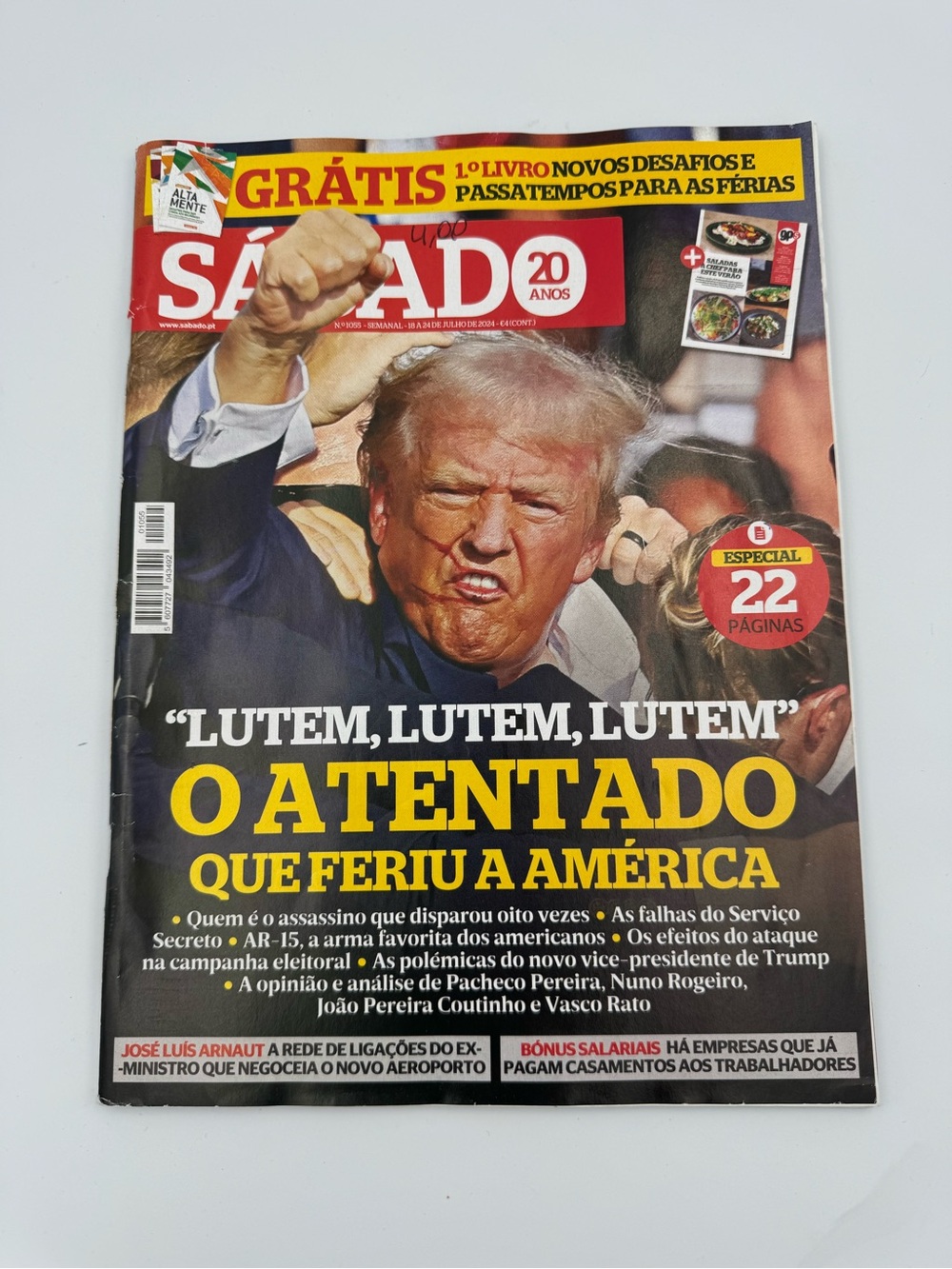 Sábado Magazine Trump Attempt Portugal July 2024 Original Rare